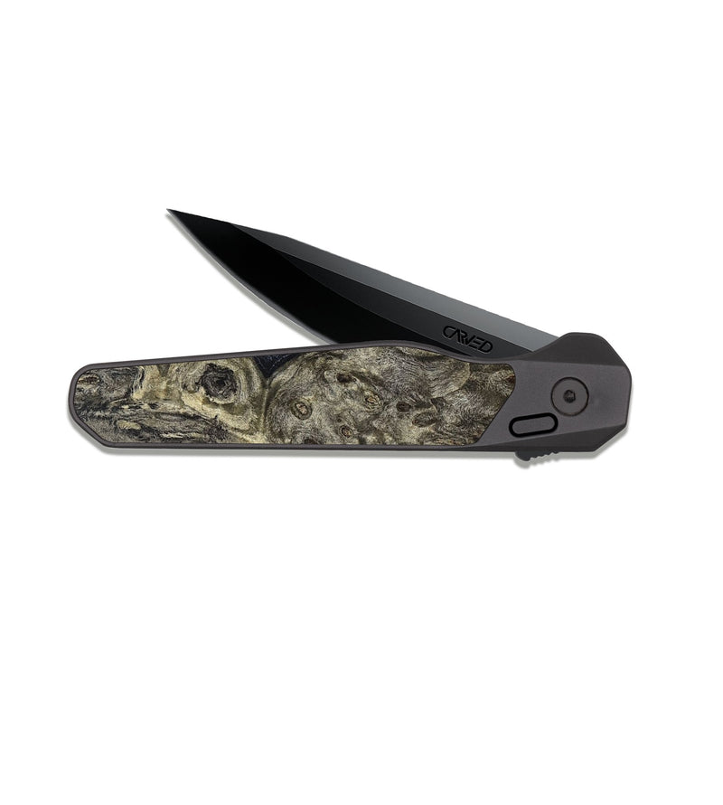 EDC Dark Slate Wood Pocket Knife - Julieta (Wood Burl, 826730)