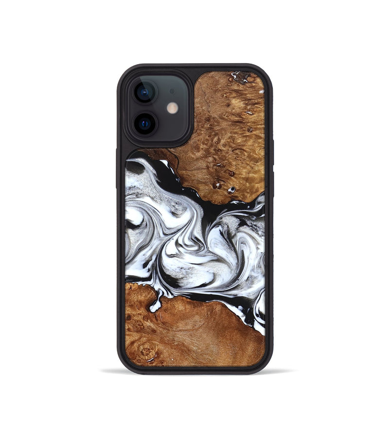 iPhone 12 mini Wood Phone Case - Jaxon (Black & White, 826732)