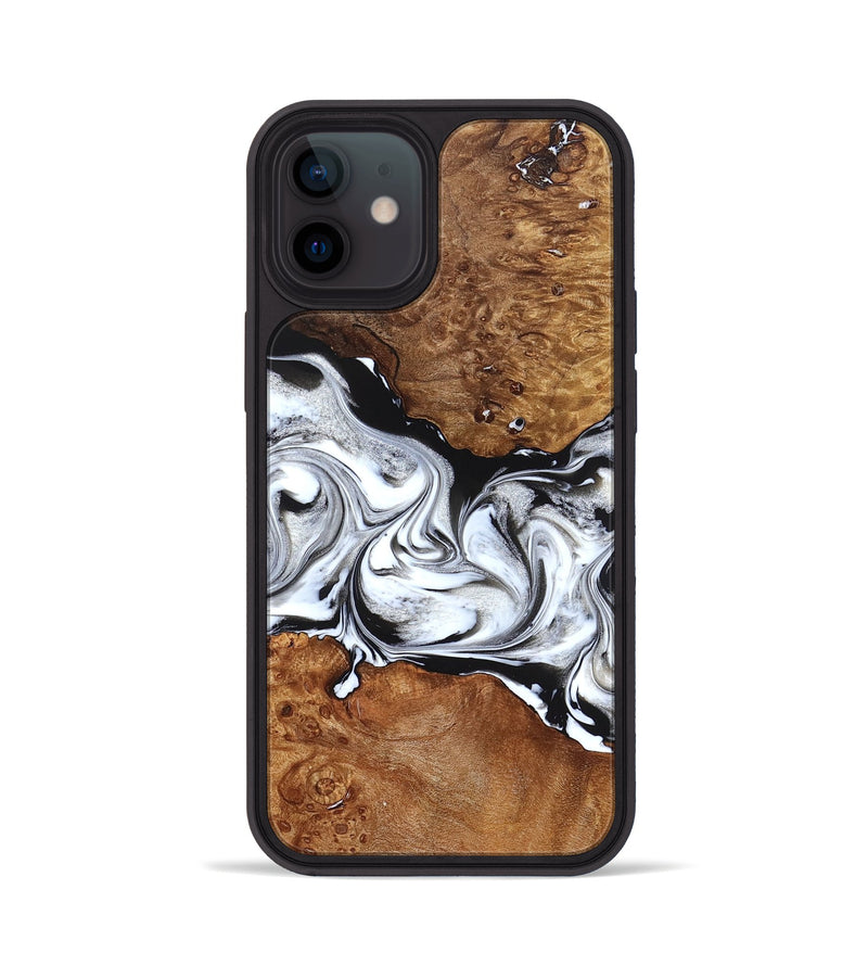 iPhone 12 Wood Phone Case - Jaxon (Black & White, 826732)