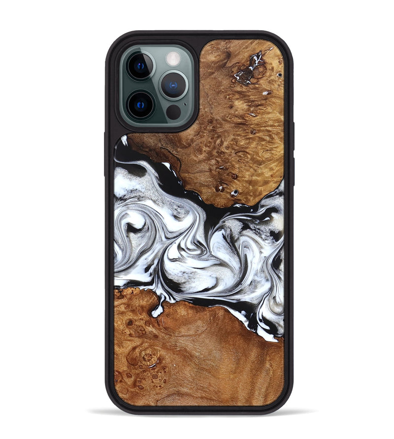 iPhone 12 Pro Max Wood Phone Case - Jaxon (Black & White, 826732)