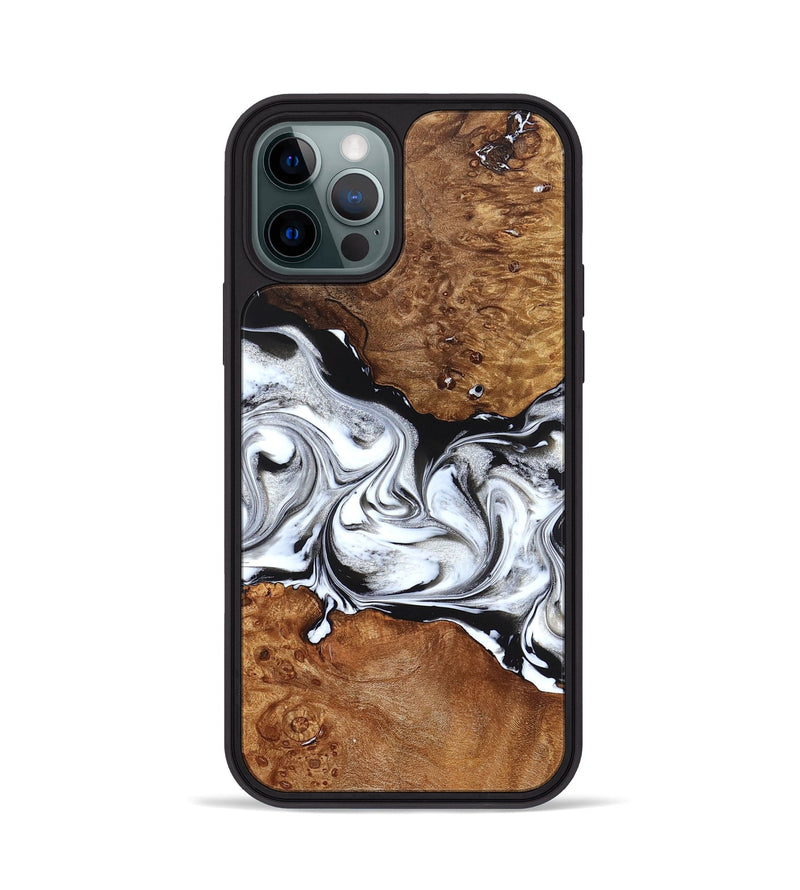 iPhone 12 Pro Wood Phone Case - Jaxon (Black & White, 826732)