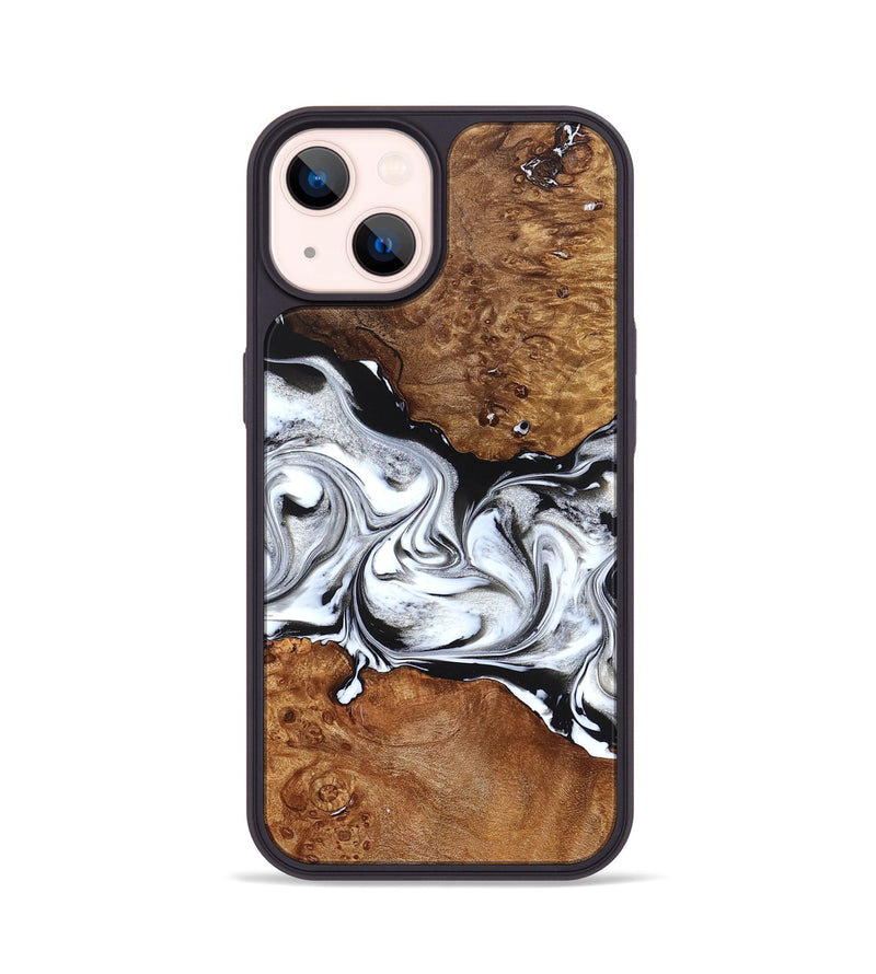 iPhone 14 Wood Phone Case - Jaxon (Black & White, 826732)