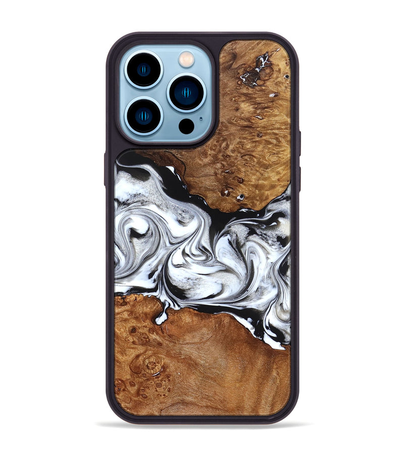 iPhone 14 Pro Max Wood Phone Case - Jaxon (Black & White, 826732)