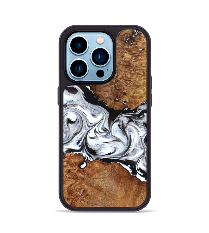 iPhone 14 Pro Wood Phone Case - Jaxon (Black & White, 826732)