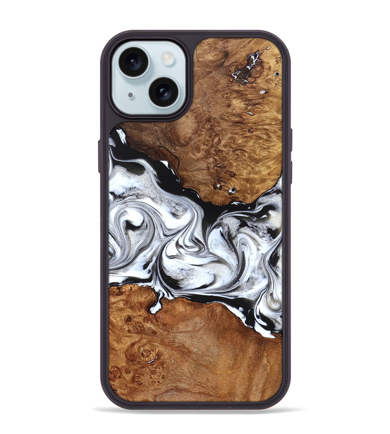 iPhone 15 Plus Wood Phone Case - Jaxon (Black & White, 826732)