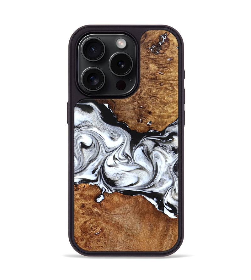 iPhone 15 Pro Wood Phone Case - Jaxon (Black & White, 826732)