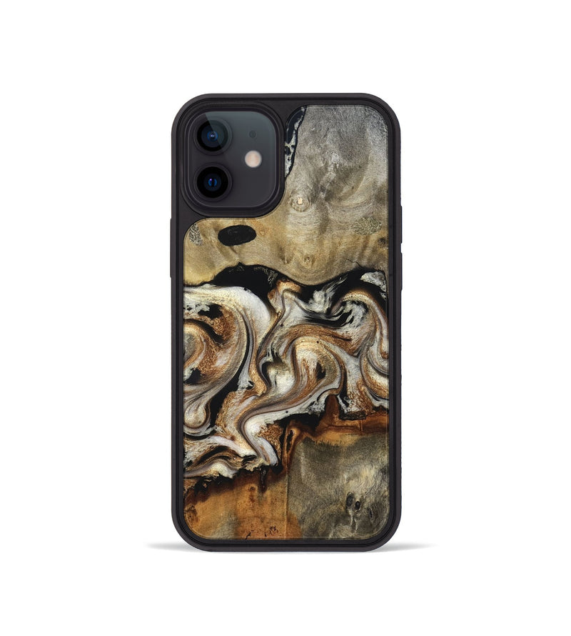 iPhone 12 mini Wood Phone Case - Journee (Black & White, 826733)