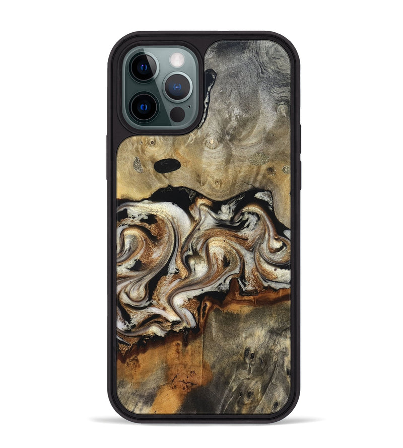 iPhone 12 Pro Max Wood Phone Case - Journee (Black & White, 826733)