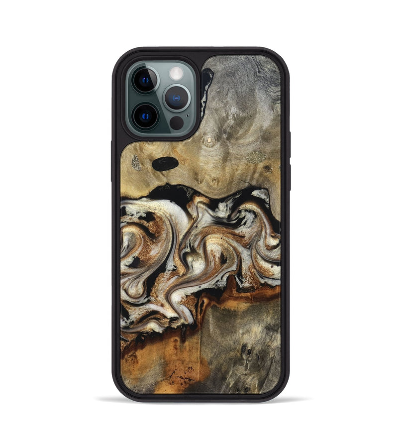 iPhone 12 Pro Wood Phone Case - Journee (Black & White, 826733)