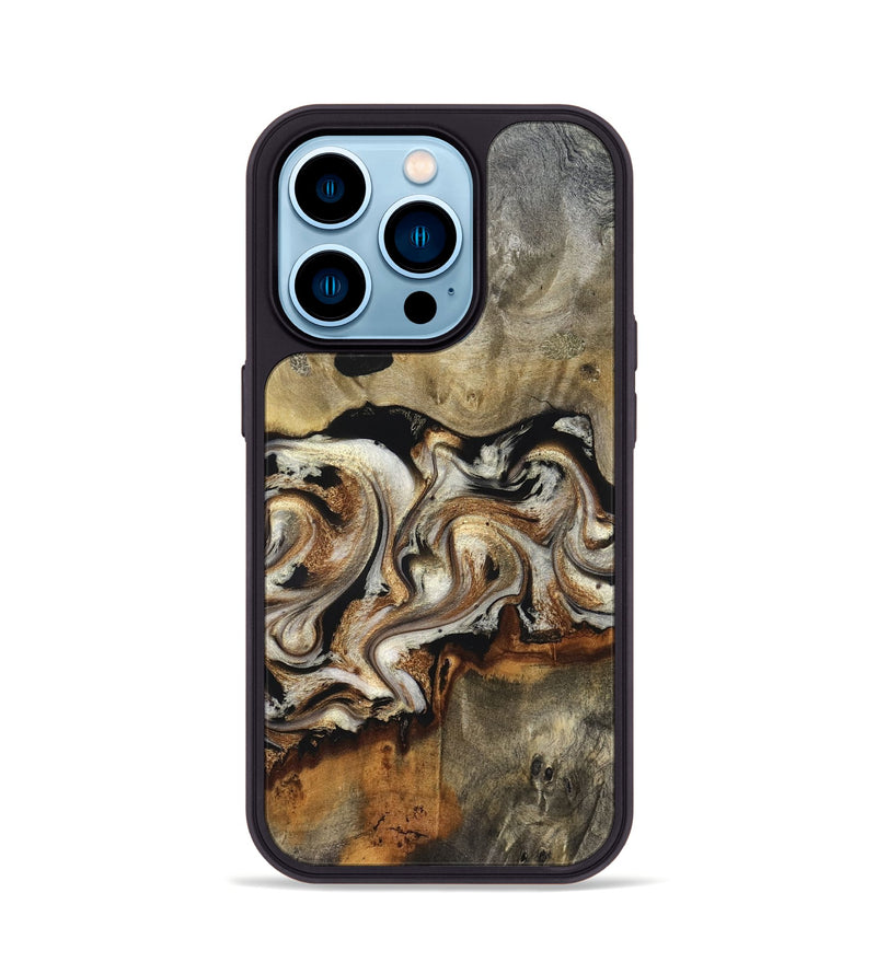 iPhone 14 Pro Wood Phone Case - Journee (Black & White, 826733)