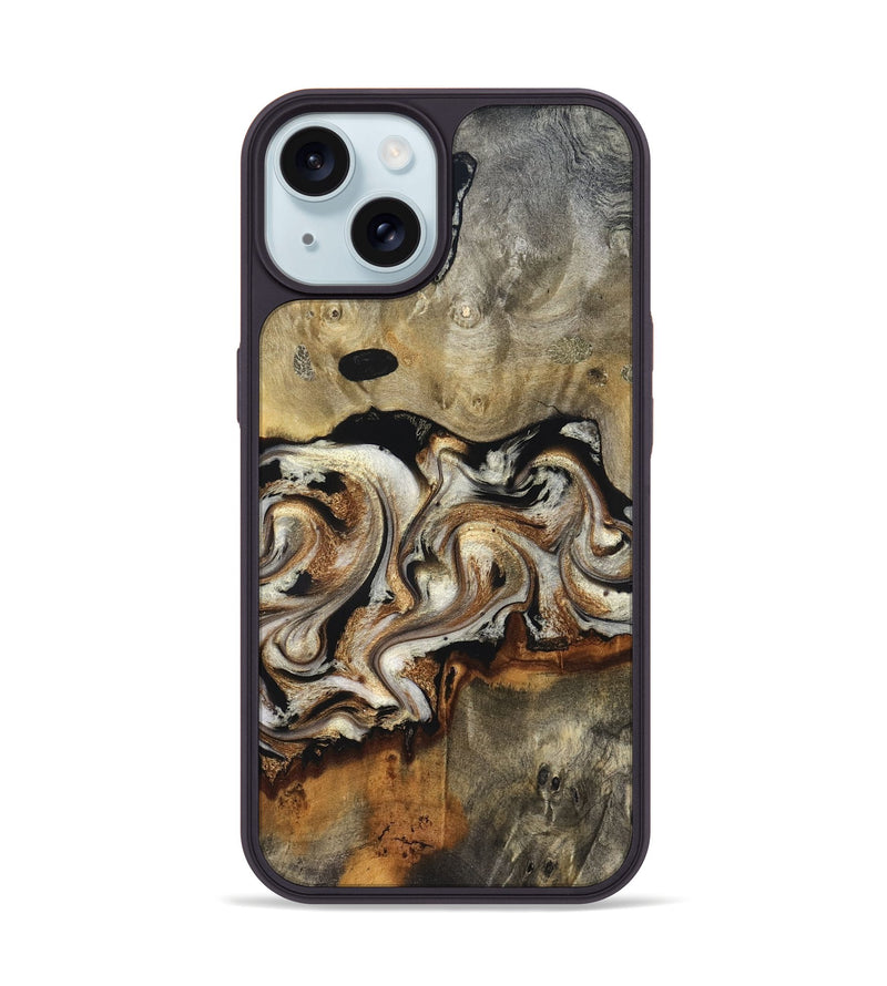 iPhone 15 Wood Phone Case - Journee (Black & White, 826733)