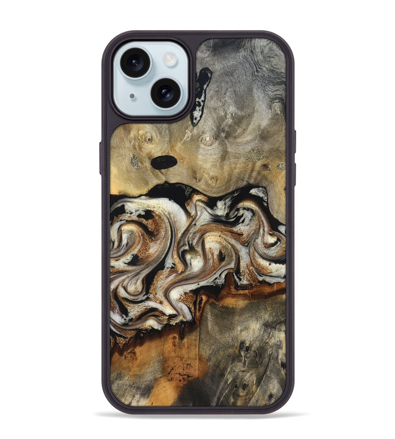 iPhone 15 Plus Wood Phone Case - Journee (Black & White, 826733)