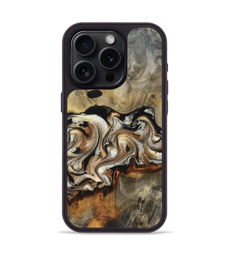 iPhone 15 Pro Wood Phone Case - Journee (Black & White, 826733)