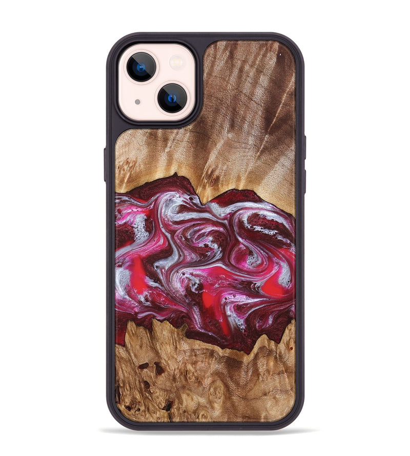 iPhone 14 Plus Wood Phone Case - Finley (Red, 826735)