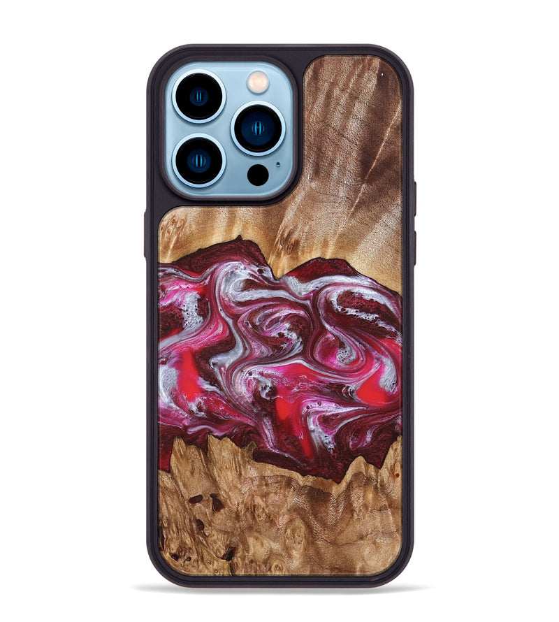 iPhone 14 Pro Max Wood Phone Case - Finley (Red, 826735)
