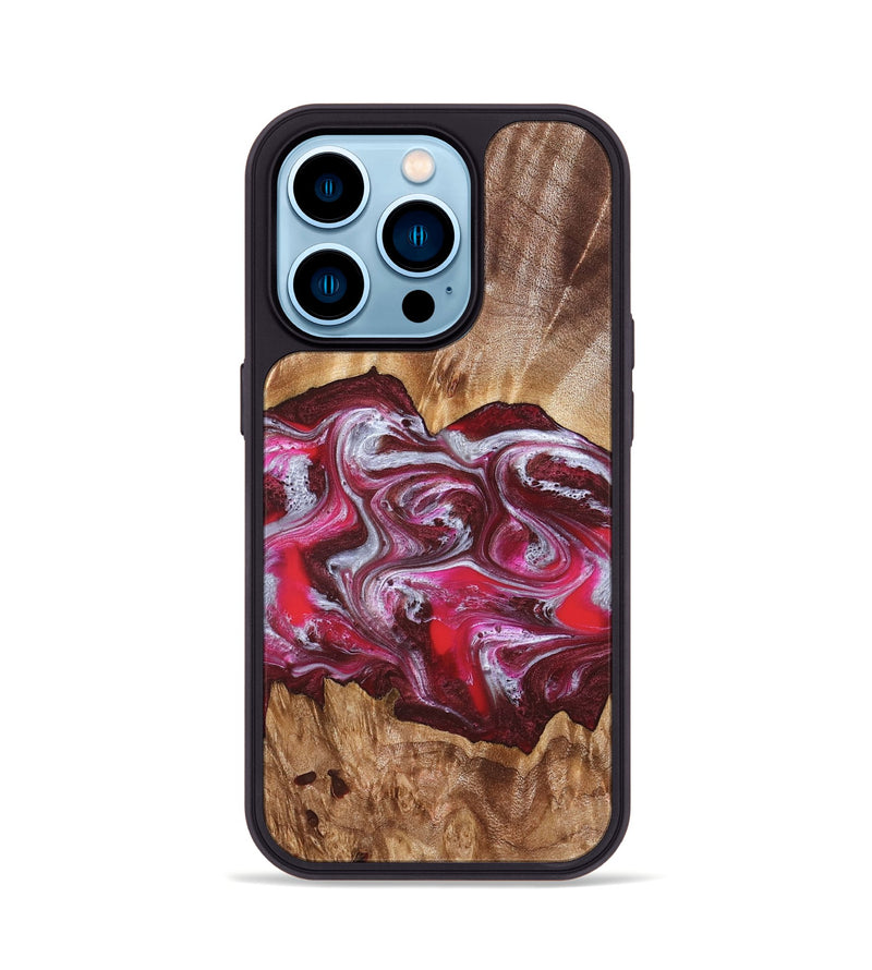 iPhone 14 Pro Wood Phone Case - Finley (Red, 826735)