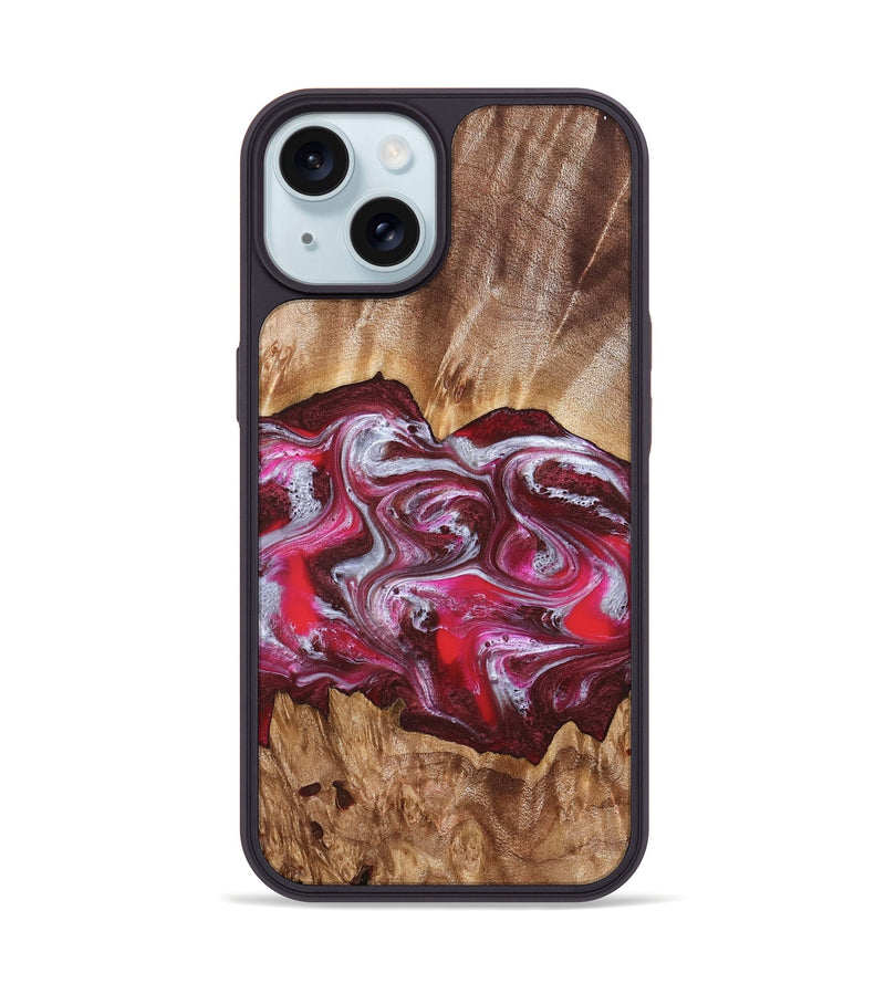 iPhone 15 Wood Phone Case - Finley (Red, 826735)