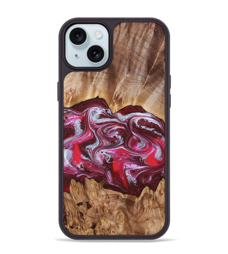 iPhone 15 Plus Wood Phone Case - Finley (Red, 826735)