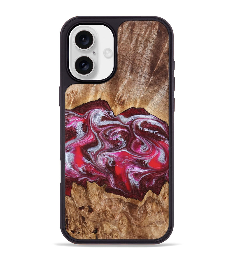 iPhone 16 Plus Wood Phone Case - Finley (Red, 826735)