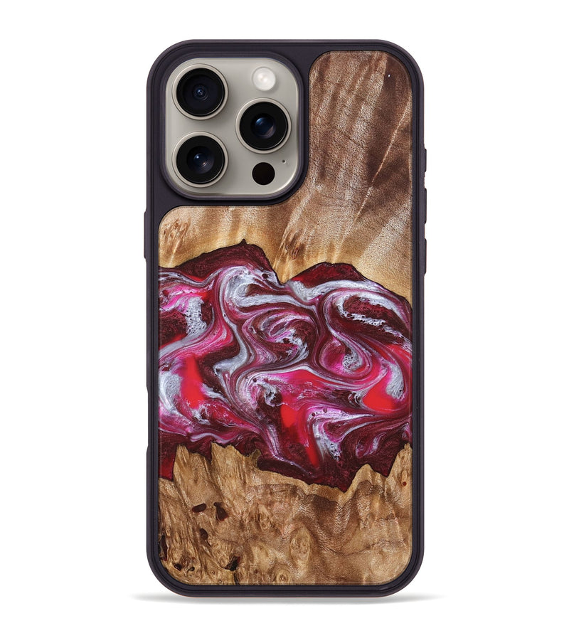 iPhone 16 Pro Max Wood Phone Case - Finley (Red, 826735)