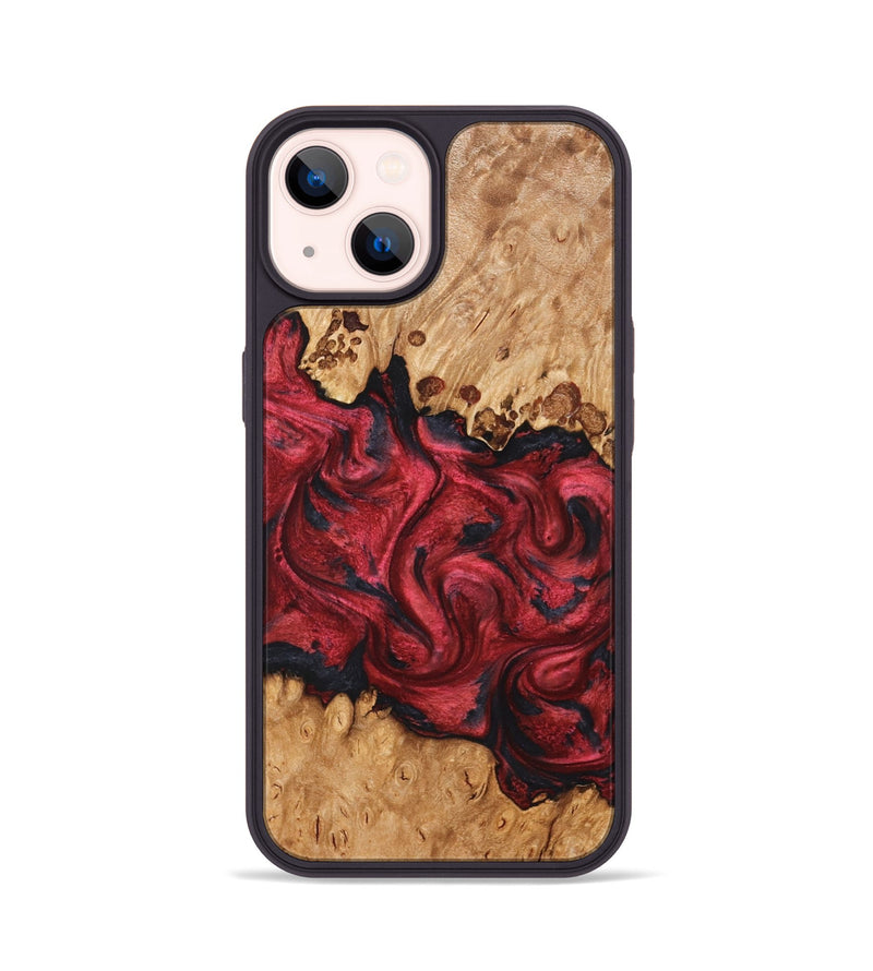 iPhone 14 Wood Phone Case - Cindi (Red, 826737)