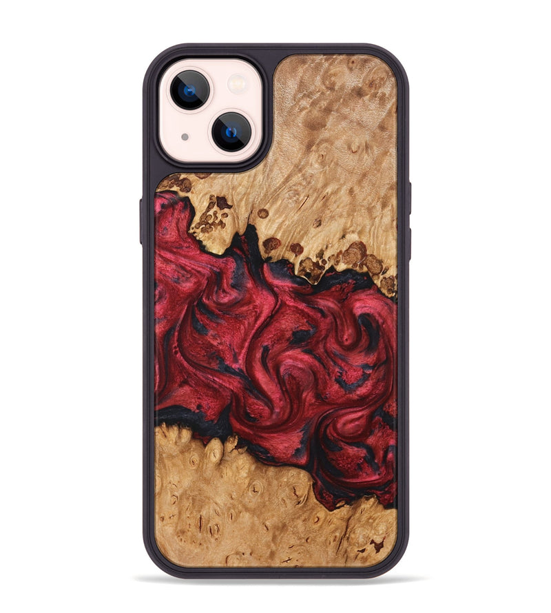 iPhone 14 Plus Wood Phone Case - Cindi (Red, 826737)