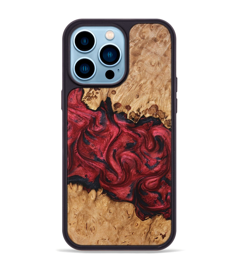 iPhone 14 Pro Max Wood Phone Case - Cindi (Red, 826737)