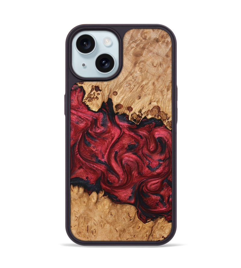 iPhone 15 Wood Phone Case - Cindi (Red, 826737)