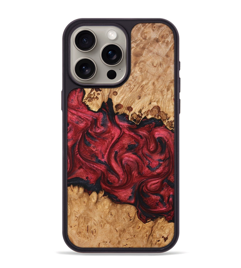 iPhone 15 Pro Max Wood Phone Case - Cindi (Red, 826737)