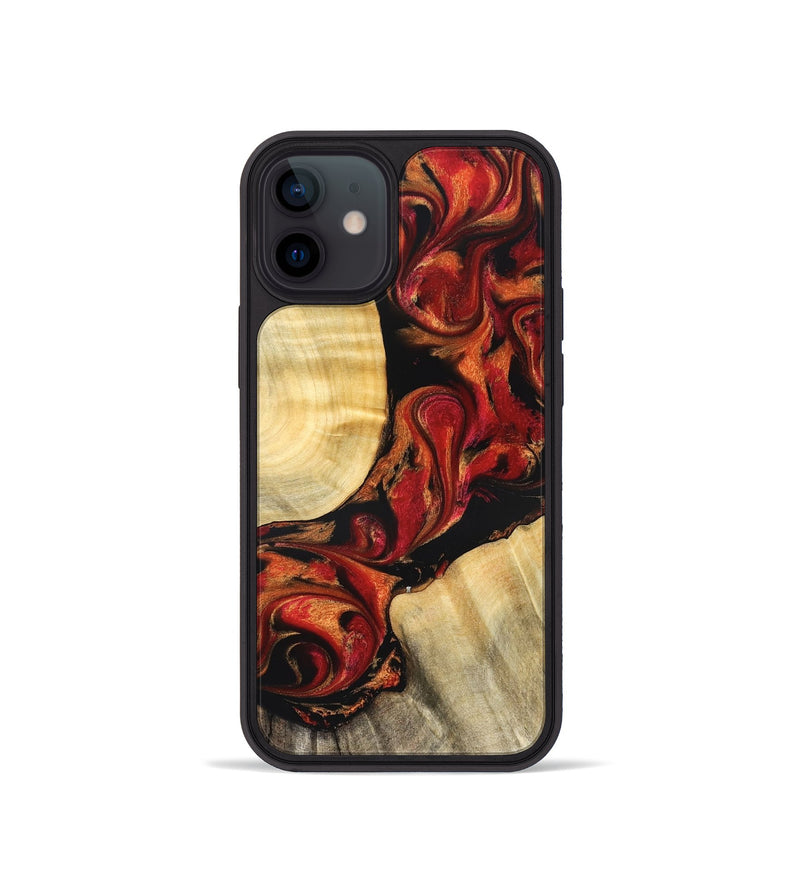 iPhone 12 mini Wood Phone Case - Tera (Red, 826738)