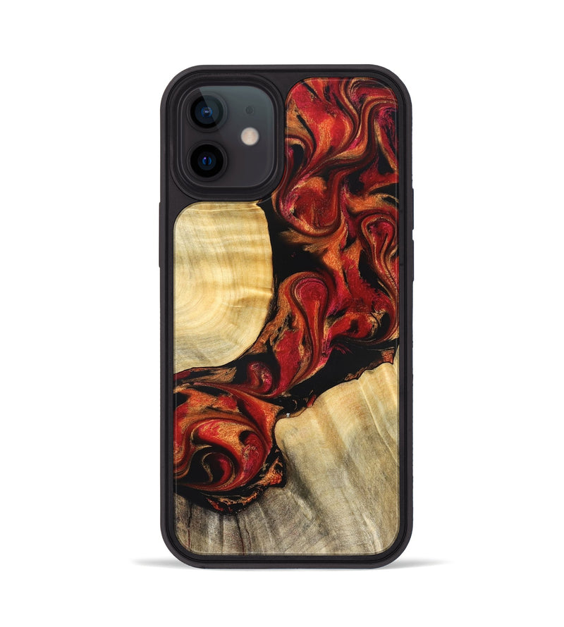 iPhone 12 Wood Phone Case - Tera (Red, 826738)