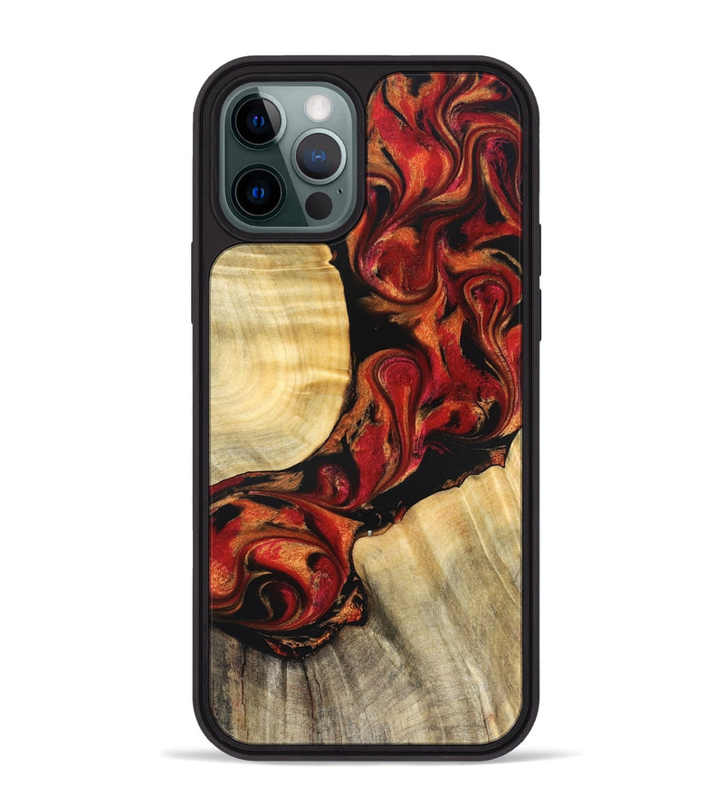 iPhone 12 Pro Max Wood Phone Case - Tera (Red, 826738)