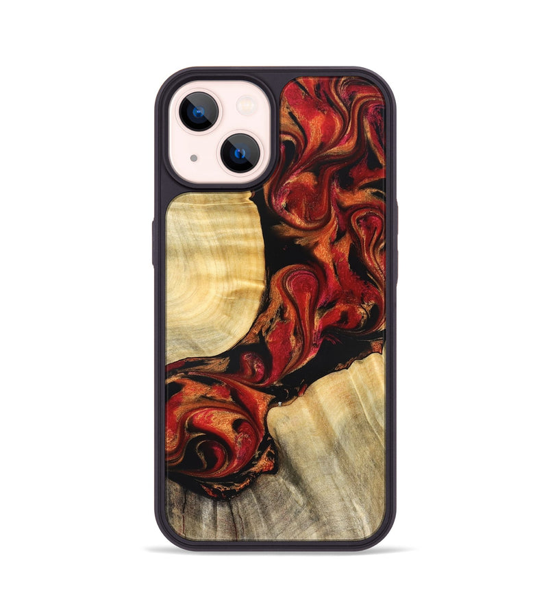 iPhone 14 Wood Phone Case - Tera (Red, 826738)