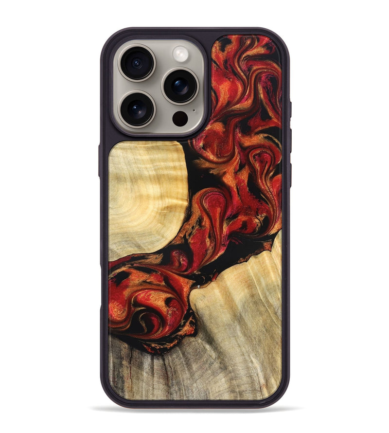 iPhone 16 Pro Max Wood Phone Case - Tera (Red, 826738)