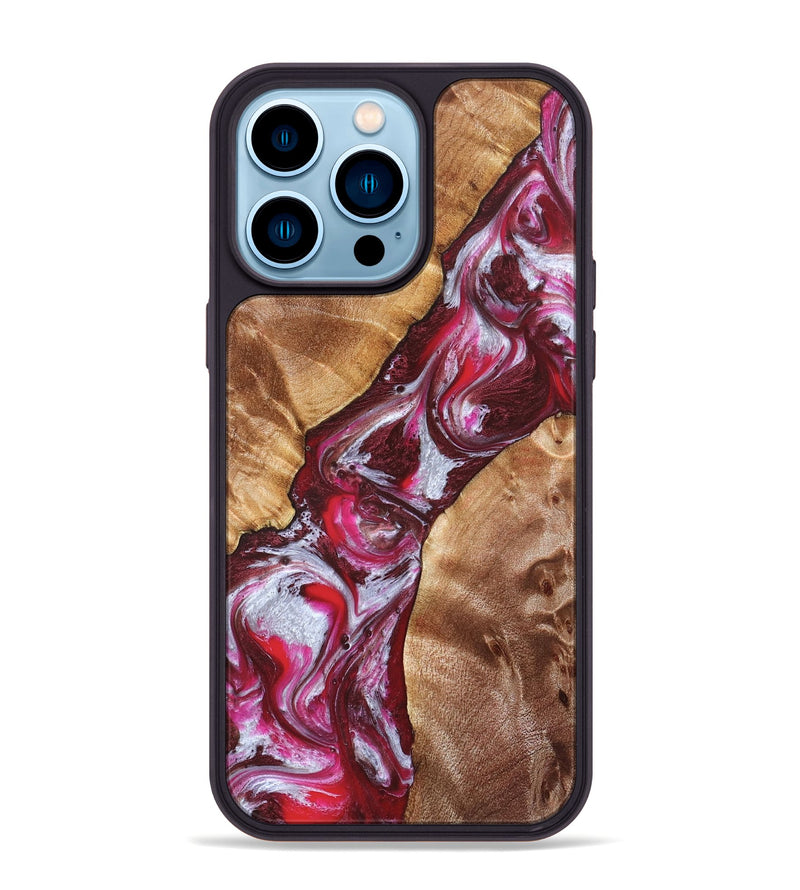 iPhone 14 Pro Max Wood Phone Case - Perla (Red, 826739)