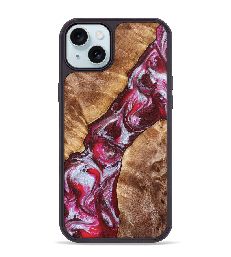iPhone 15 Plus Wood Phone Case - Perla (Red, 826739)