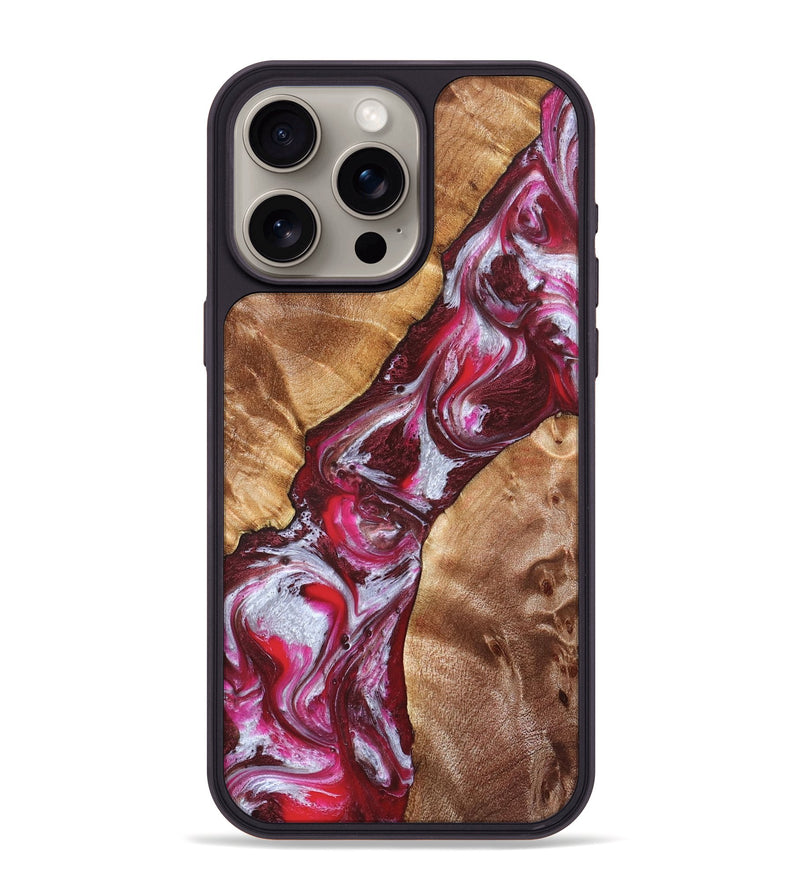 iPhone 15 Pro Max Wood Phone Case - Perla (Red, 826739)