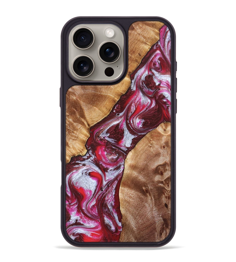 iPhone 16 Pro Max Wood Phone Case - Perla (Red, 826739)