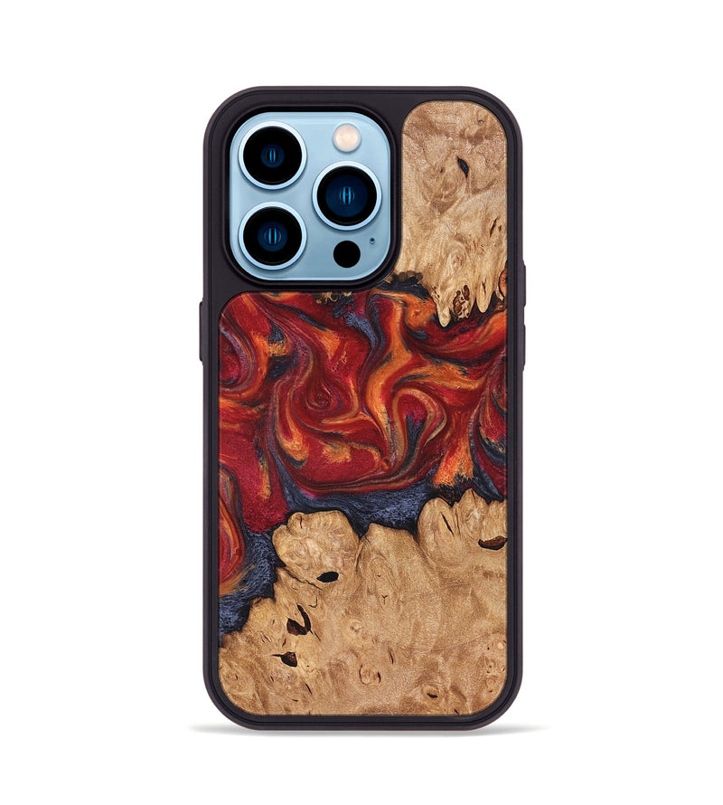 iPhone 14 Pro Wood Phone Case - Charles (Red, 826740)