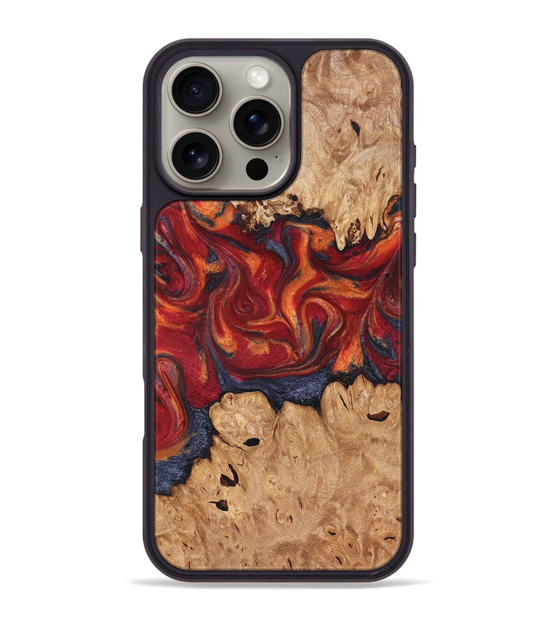 iPhone 16 Pro Max Wood Phone Case - Charles (Red, 826740)