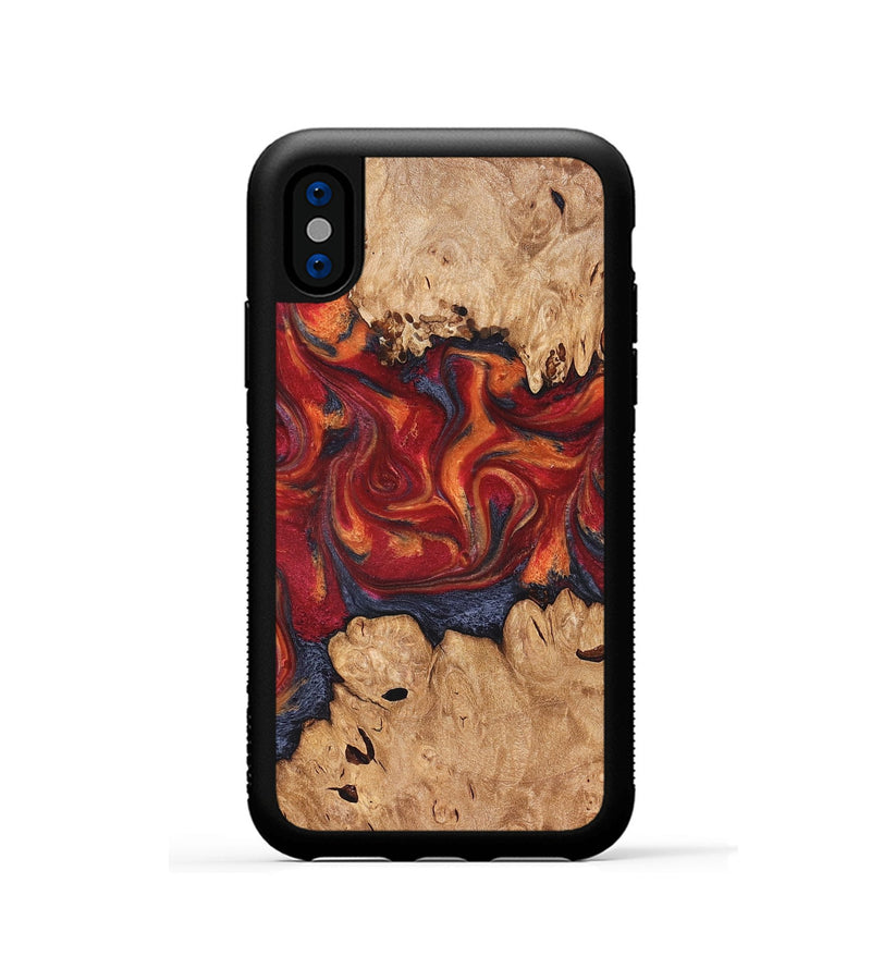 iPhone Xs Wood Phone Case - Charles (Red, 826740)