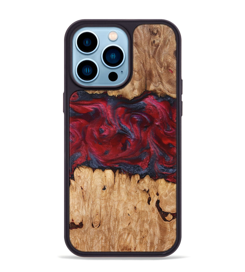 iPhone 14 Pro Max Wood Phone Case - Bobbye (Red, 826741)