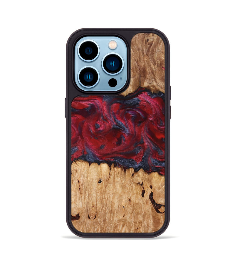 iPhone 14 Pro Wood Phone Case - Bobbye (Red, 826741)