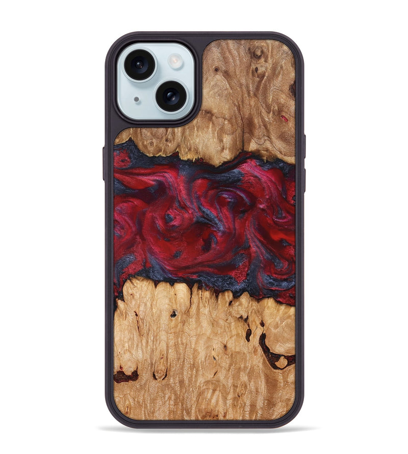 iPhone 15 Plus Wood Phone Case - Bobbye (Red, 826741)
