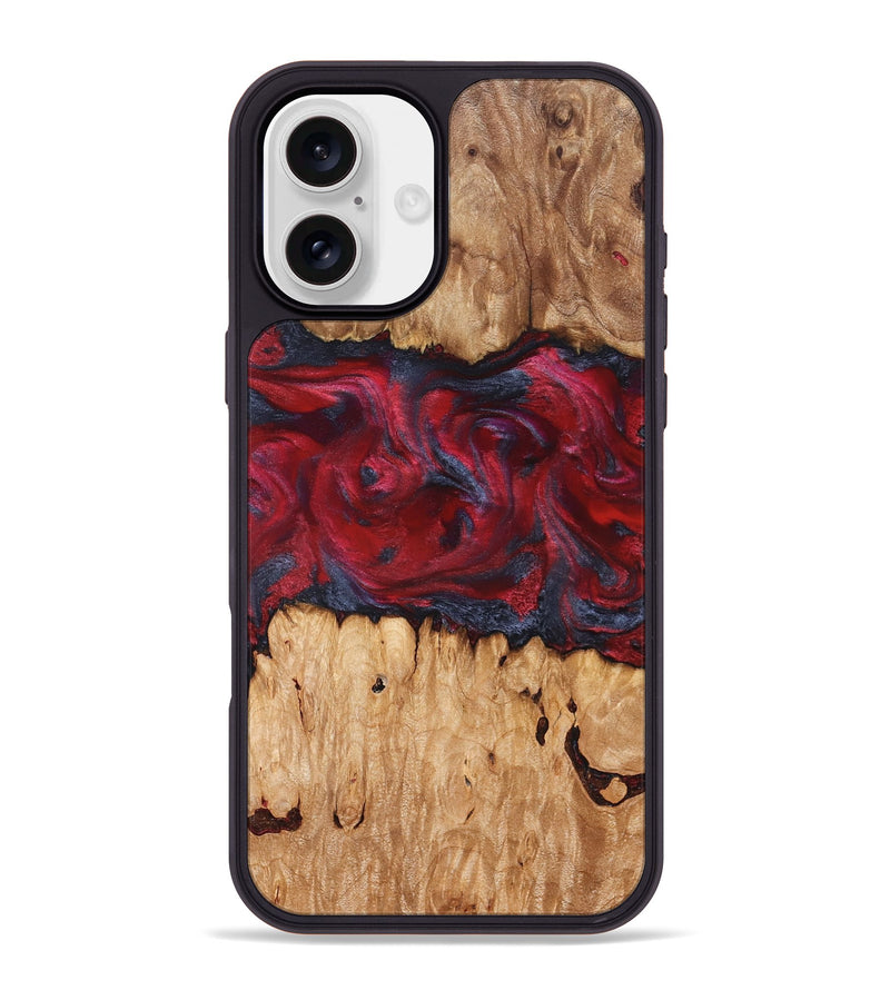 iPhone 16 Plus Wood Phone Case - Bobbye (Red, 826741)