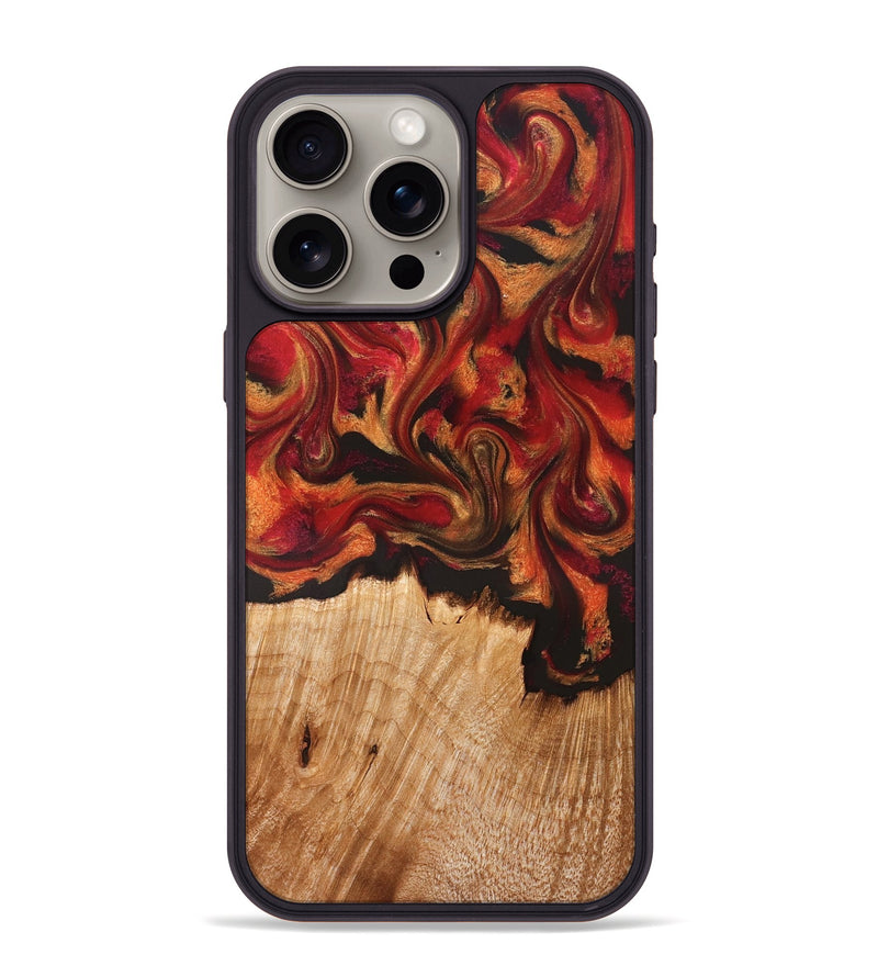 iPhone 15 Pro Max Wood Phone Case - Boone (Red, 826744)