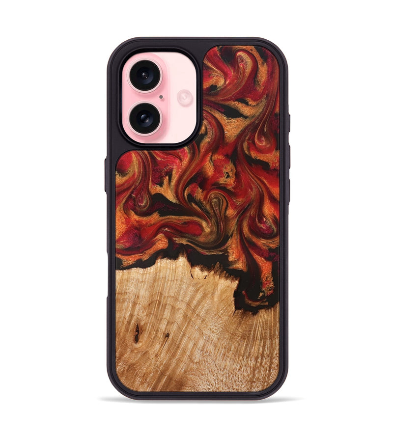 iPhone 16 Wood Phone Case - Boone (Red, 826744)