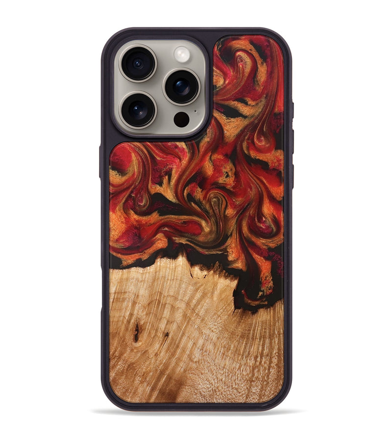 iPhone 16 Pro Max Wood Phone Case - Boone (Red, 826744)