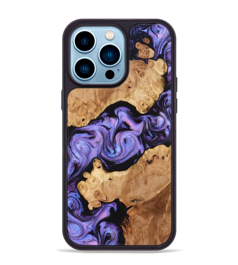 iPhone 14 Pro Max Wood Phone Case - Debbi (Purple, 826748)