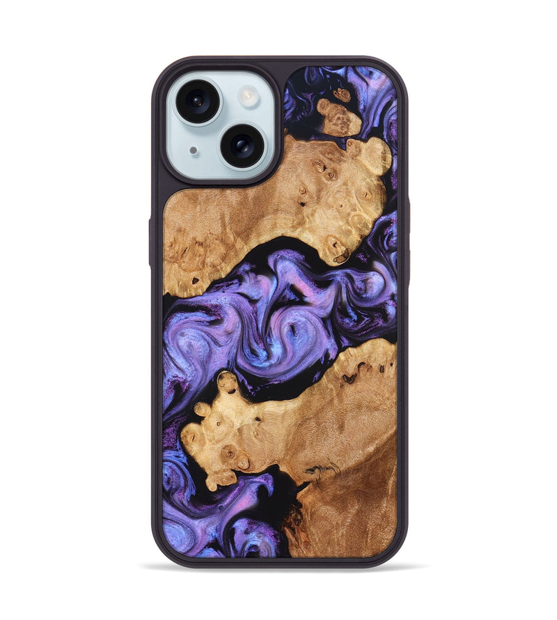 iPhone 15 Wood Phone Case - Debbi (Purple, 826748)